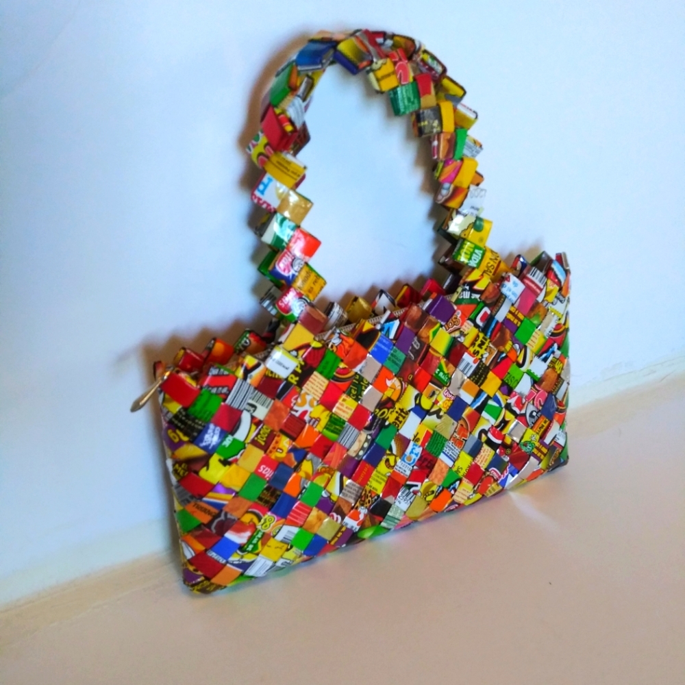 Recycled chip bag handbag